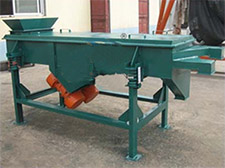 碳鋼加裝料斗的雙層直線振動篩。