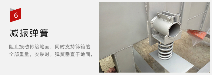 減振彈簧為減少篩箱與支撐裝置之間的摩擦而產(chǎn)生。
